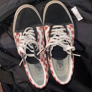 Black with Red Checker Vans